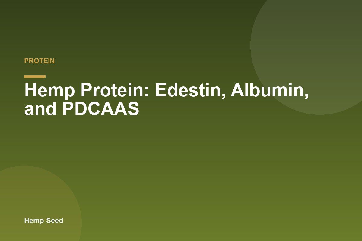 Hemp Protein: Edestin, Albumin, and PDCAAS